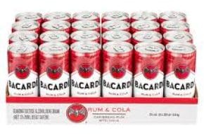 Bacardi rum/cola 24 blikjes à 250 ml