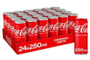 Coca cola tray 24 blikjes à 250 ml